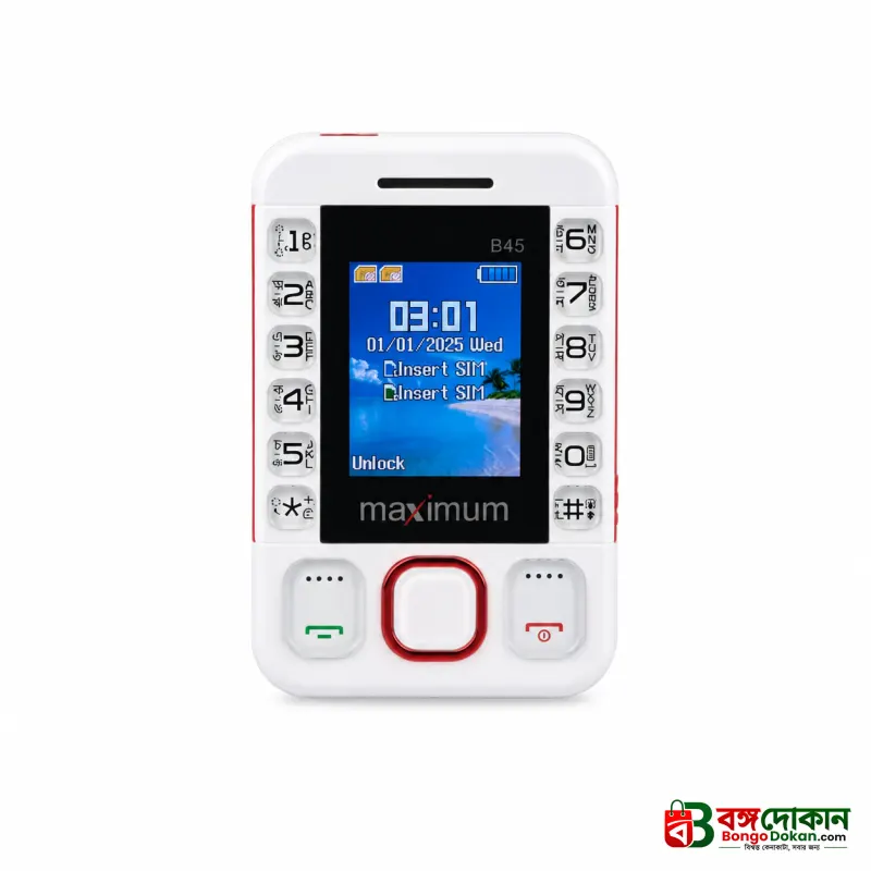 Maximum B45 Mini Card Phone – Compact GSM Phone with Smartphone Bluetooth Sync, Auto Call Recording, 1000mAh Battery, 32GB TF Support & Bright Torch Light - বাংলাদেশে সেরা দাম ও স্পেসিফিকেশন - গ্যালারি