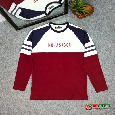 Men's Contrast Design T-Shirt- Maroon - বাংলাদেশে সেরা দাম ও নতুন কালেকশন - গ্যালারি
