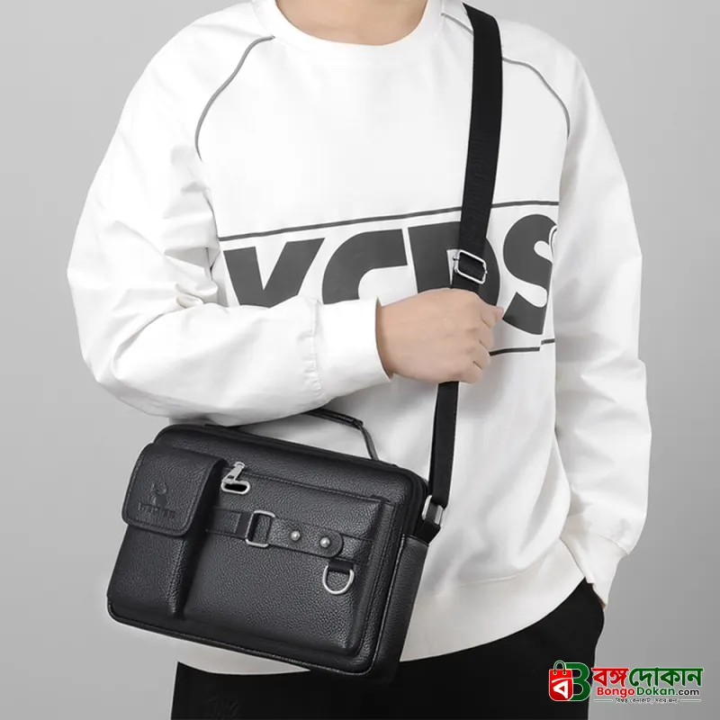 Men's Pu Leather Shoulder Bag (Black shape) - বাংলাদেশে সেরা দাম ও প্রিমিয়াম কোয়ালিটি - গ্যালারি