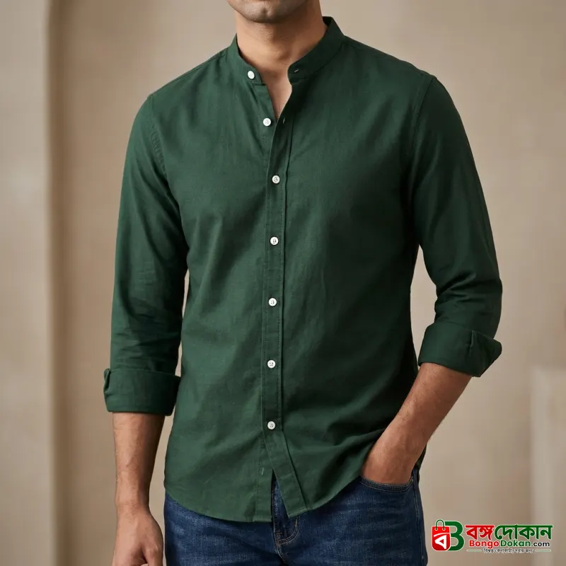 Men's Solid Colour Ban color Shirt  (green) - বাংলাদেশে সেরা দাম ও নতুন কালেকশন - বাংলাদেশে সেরা অফার ও দাম