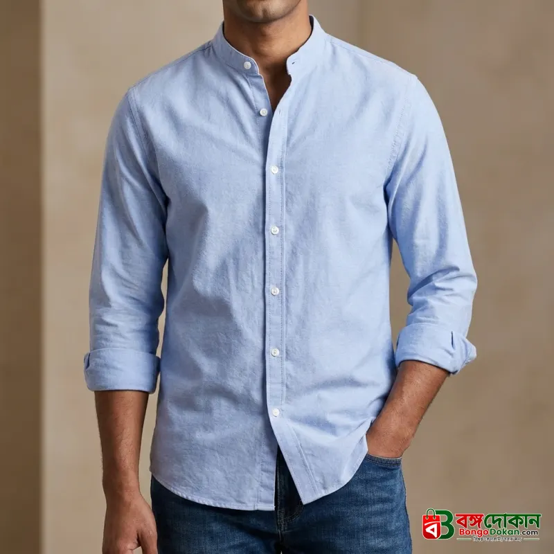 Men's Solid Colour Ban color Shirt  (sky) - বাংলাদেশে সেরা দাম ও নতুন কালেকশন - বাংলাদেশে সেরা অফার ও দাম