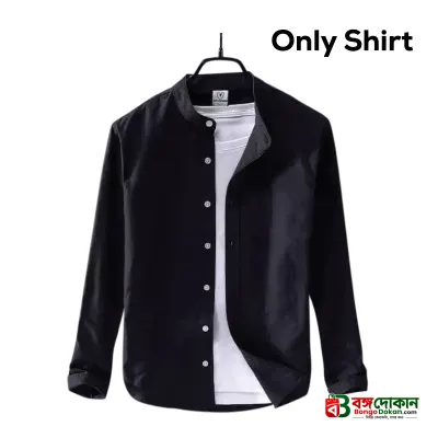 Men's Solid Colour Ban color Shirt  (Black) - বাংলাদেশে সেরা দাম ও নতুন কালেকশন - গ্যালারি