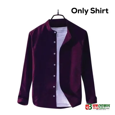 Men's Solid Colour Ban color Shirt  (purple) - বাংলাদেশে সেরা দাম ও নতুন কালেকশন - গ্যালারি