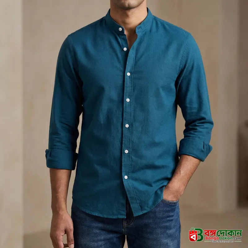 Men's Solid Colour Ban color Shirt (petrol) - বাংলাদেশে সেরা দাম ও নতুন কালেকশন - বাংলাদেশে সেরা অফার ও দাম