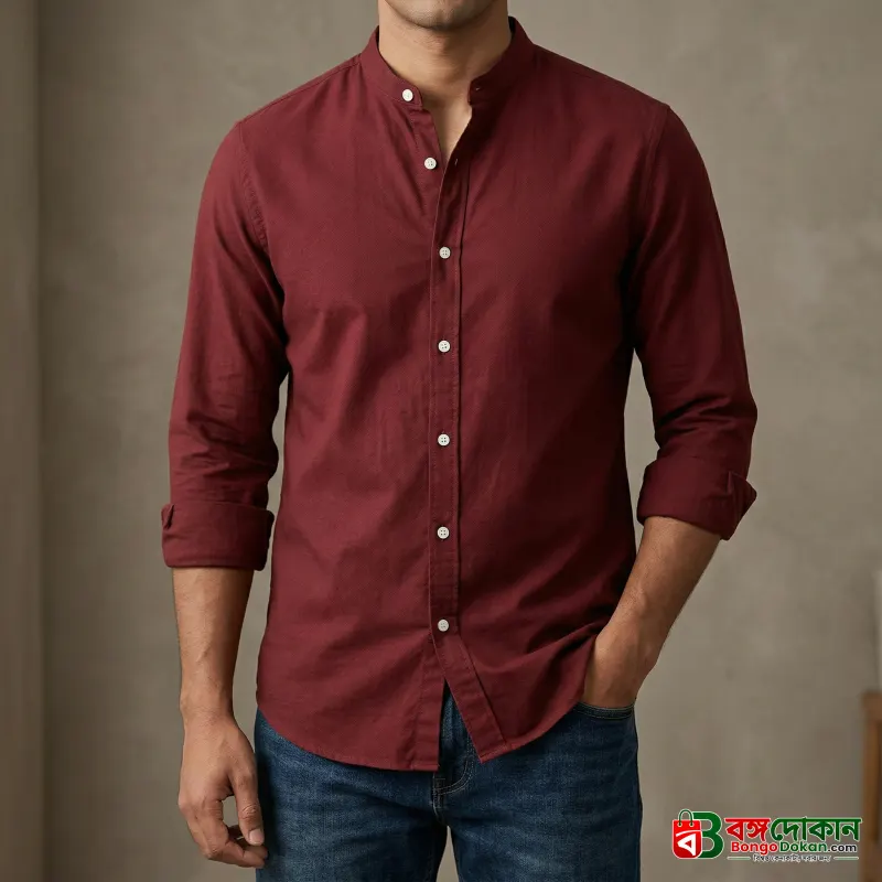 Men's Solid Colour Ban color Shirt  (Light Maroon) - বাংলাদেশে সেরা দাম ও নতুন কালেকশন - বাংলাদেশে সেরা অফার ও দাম