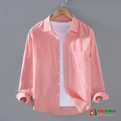 Men's Solid Colour Color Shirt (Lite pink) - বাংলাদেশে সেরা দাম ও নতুন কালেকশন - গ্যালারি