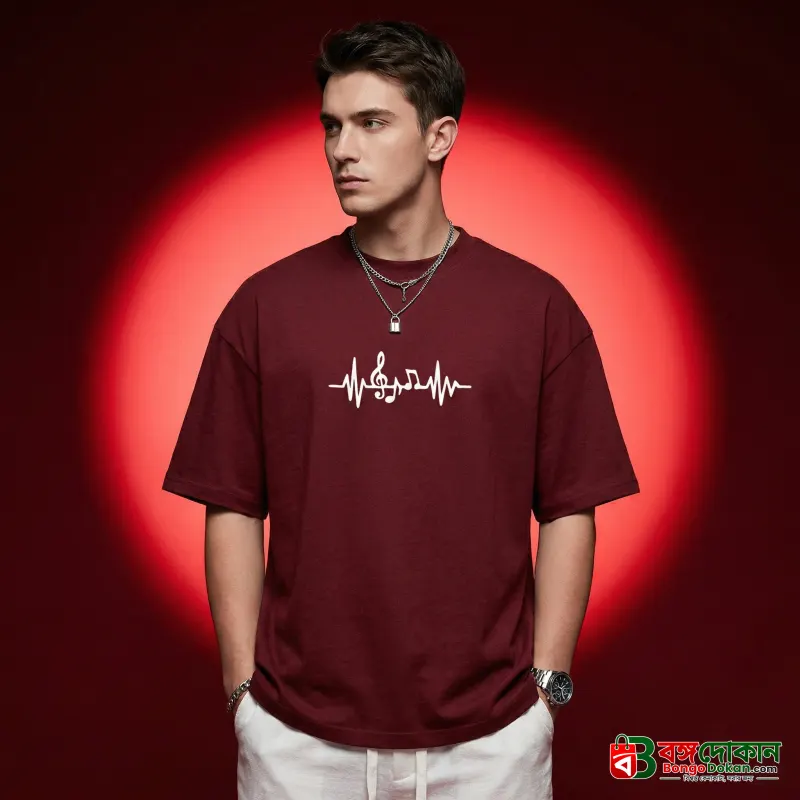 Men's Stylish Drop Shoulder- Maroon - বাংলাদেশে সেরা দাম ও নতুন কালেকশন - বাংলাদেশে সেরা অফার ও দাম