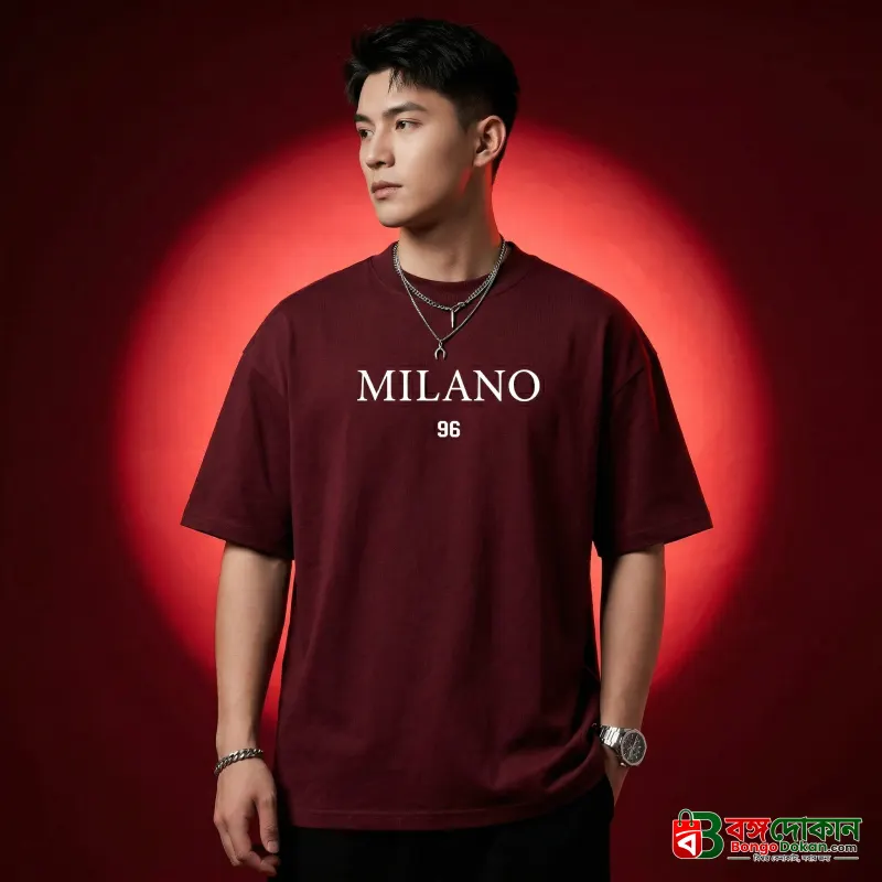 Men's Stylish Drop Shoulder- Maroon - বাংলাদেশে সেরা দাম ও নতুন কালেকশন - বাংলাদেশে সেরা অফার ও দাম