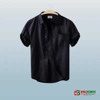 Men's Stylish Half Sleev Casual Solid Shirt ( Black ) - বাংলাদেশে সেরা দাম ও নতুন কালেকশন - গ্যালারি