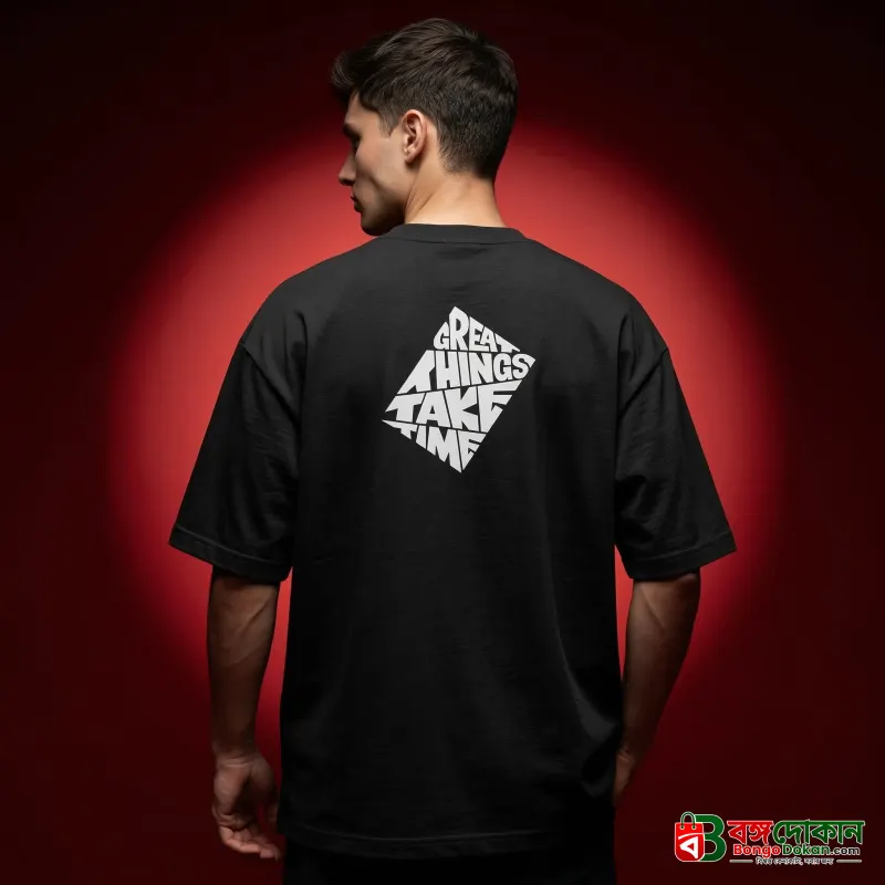 Men's Stylish Premium Drop Shoulder - Black - বাংলাদেশে সেরা দাম ও নতুন কালেকশন - বাংলাদেশে সেরা অফার ও দাম