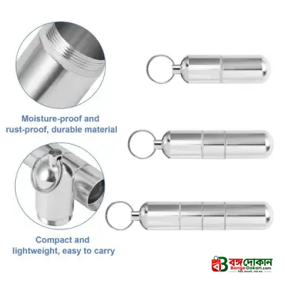 Mini Aluminium Cigarette Case, Key Ring with Cigarette Cases, Waterproof Round Cigarettes for Men, Portable Cigarette Box for Travel, Hiking, Camping - বাংলাদেশে সেরা দাম ও এক্সক্লুসিভ ডিজাইন - গ্যালারি