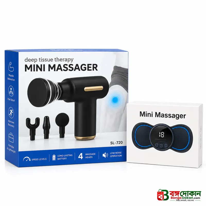 Mini Deep Tissue Therapy Massager SL-720 & Smart Mini Neck Massager Combo – Portable Rechargeable Electronic Body & Muscle Pain Relief Massager Set - বাংলাদেশে সেরা দাম ও স্পেসিফিকেশন - গ্যালারি