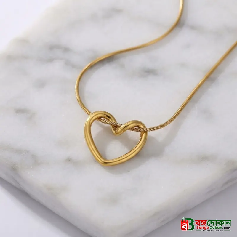 Minimalist Twisted Open-Heart Pendant Necklace - বাংলাদেশে সেরা দাম ও এক্সক্লুসিভ ডিজাইন - বাংলাদেশে সেরা অফার ও দাম