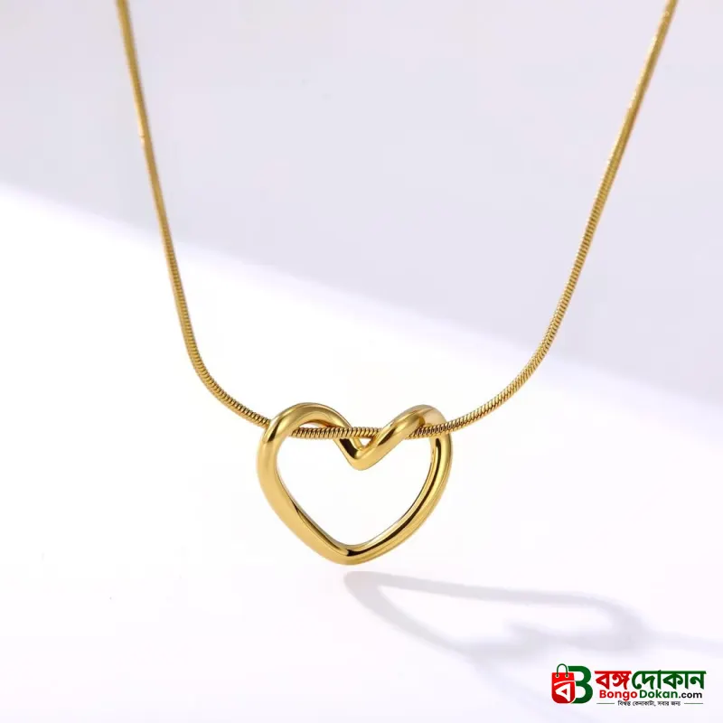 Minimalist Twisted Open-Heart Pendant Necklace - বাংলাদেশে সেরা দাম ও এক্সক্লুসিভ ডিজাইন - গ্যালারি