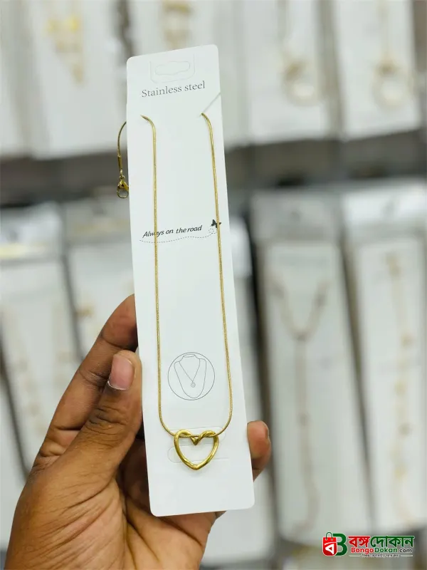 Minimalist Twisted Open-Heart Pendant Necklace - বাংলাদেশে সেরা দাম ও এক্সক্লুসিভ ডিজাইন - গ্যালারি
