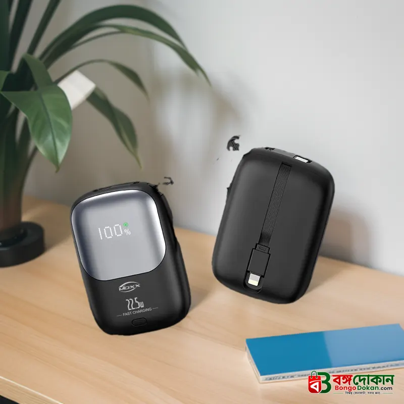 Moxx MP-02 22.5W PD & QC 10000mAh Fast Charging Power Bank – Dual Inputs (Micro & Type-C), Multi-Port Output, Smart LED Display & Compact Portable Design - বাংলাদেশে সেরা দাম ও স্পেসিফিকেশন - গ্যালারি