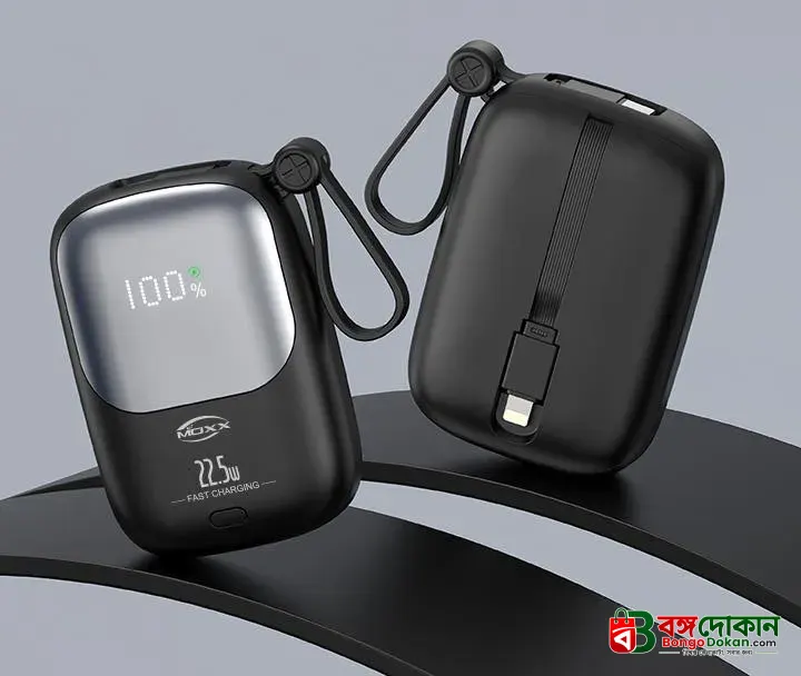 Moxx MP-02 22.5W PD & QC 10000mAh Fast Charging Power Bank – Dual Inputs (Micro & Type-C), Multi-Port Output, Smart LED Display & Compact Portable Design - বাংলাদেশে সেরা দাম ও স্পেসিফিকেশন - গ্যালারি