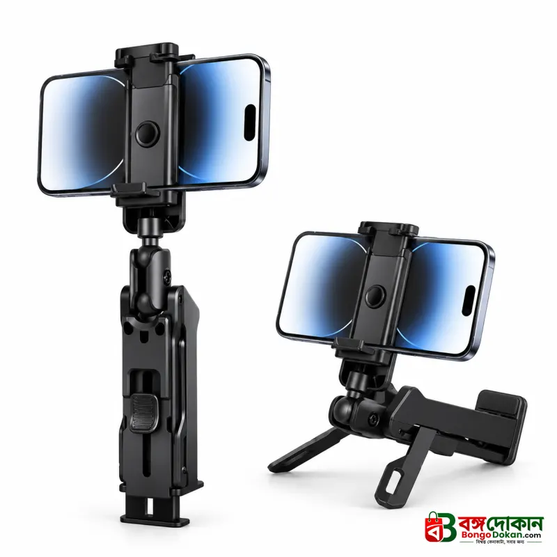 Multifunctional Portable Phone Holder & Tripod – 3-in-1 Versatile Desktop Stand & Table Clamp Mount with 360° Adjustable Rotation for Travel, Live Streaming & Vlogging - বাংলাদেশে সেরা দাম ও স্পেসিফিকেশন - গ্যালারি