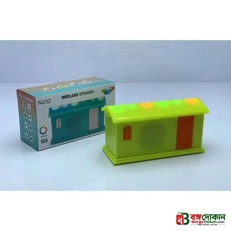 N232 LUCES LED RGB Wireless Speaker – Cute House-Shaped Portable Bluetooth Speaker with Dynamic Multi-Color Lights & Rechargeable Battery - বাংলাদেশে সেরা দাম ও স্পেসিফিকেশন - গ্যালারি