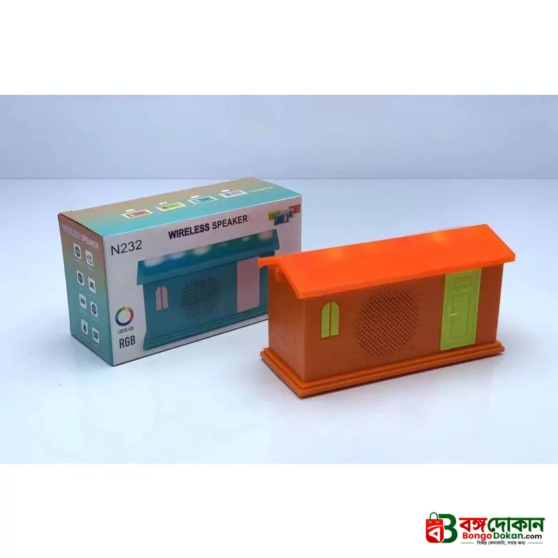 N232 LUCES LED RGB Wireless Speaker – Cute House-Shaped Portable Bluetooth Speaker with Dynamic Multi-Color Lights & Rechargeable Battery - বাংলাদেশে সেরা দাম ও স্পেসিফিকেশন - গ্যালারি