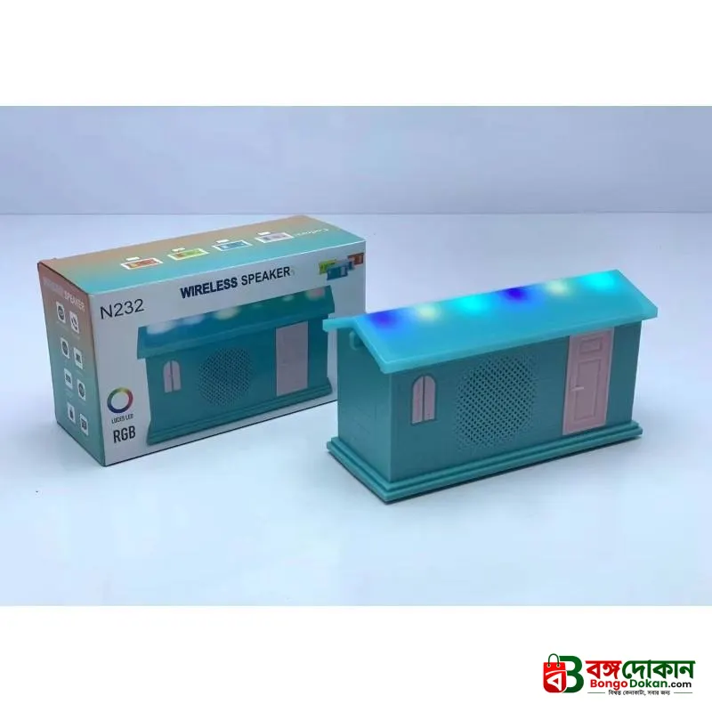 N232 LUCES LED RGB Wireless Speaker – Cute House-Shaped Portable Bluetooth Speaker with Dynamic Multi-Color Lights & Rechargeable Battery - বাংলাদেশে সেরা দাম ও স্পেসিফিকেশন - গ্যালারি