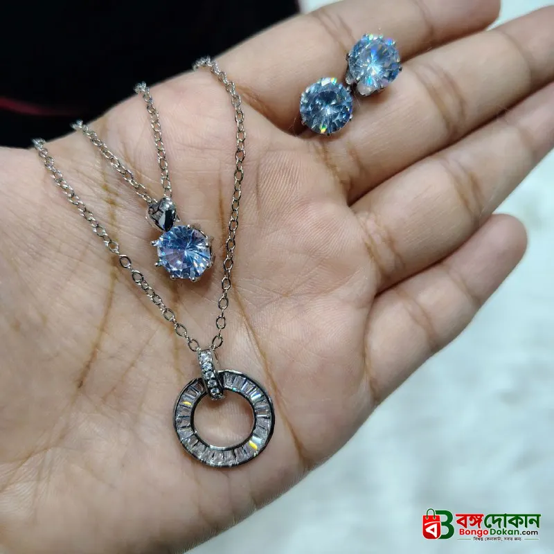 Necklace With Matching Radiant Crystal Stud Earrings. - বাংলাদেশে সেরা দাম ও এক্সক্লুসিভ ডিজাইন - গ্যালারি