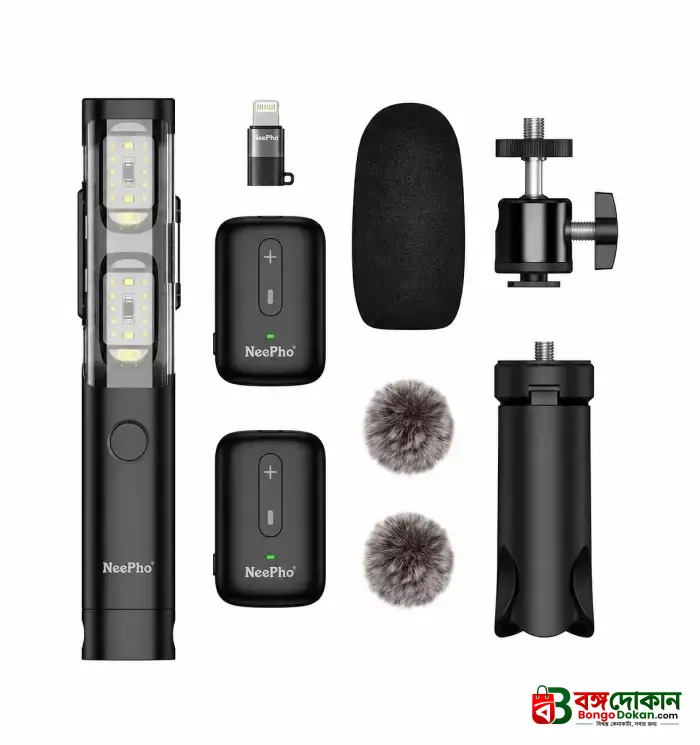 NeePho NP-63 Wireless Lavalier Microphone Kit – Plug & Play Noise Cancelling Mic with Portable Design for Content Creators, Interviews & Vlogging - বাংলাদেশে সেরা দাম ও স্পেসিফিকেশন - গ্যালারি