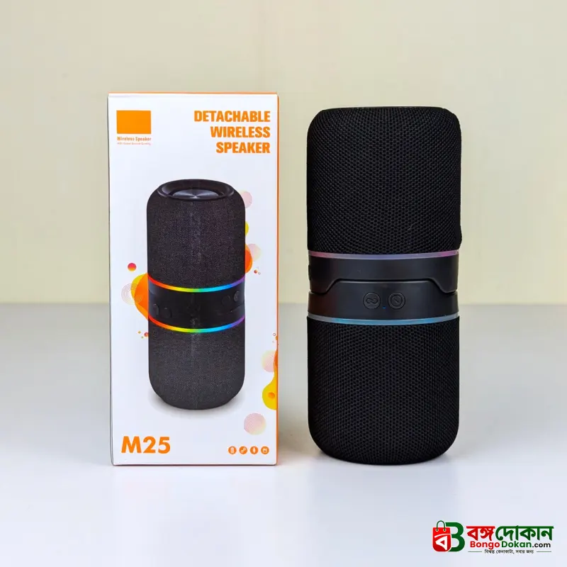 NEW M25 Outdoor Wireless DJ Two-in-One Split Bluetooth Speaker – 10W Portable Audio Player with Sync LED Lights, TWS, AUX & TF Card Support - বাংলাদেশে সেরা দাম ও স্পেসিফিকেশন - গ্যালারি