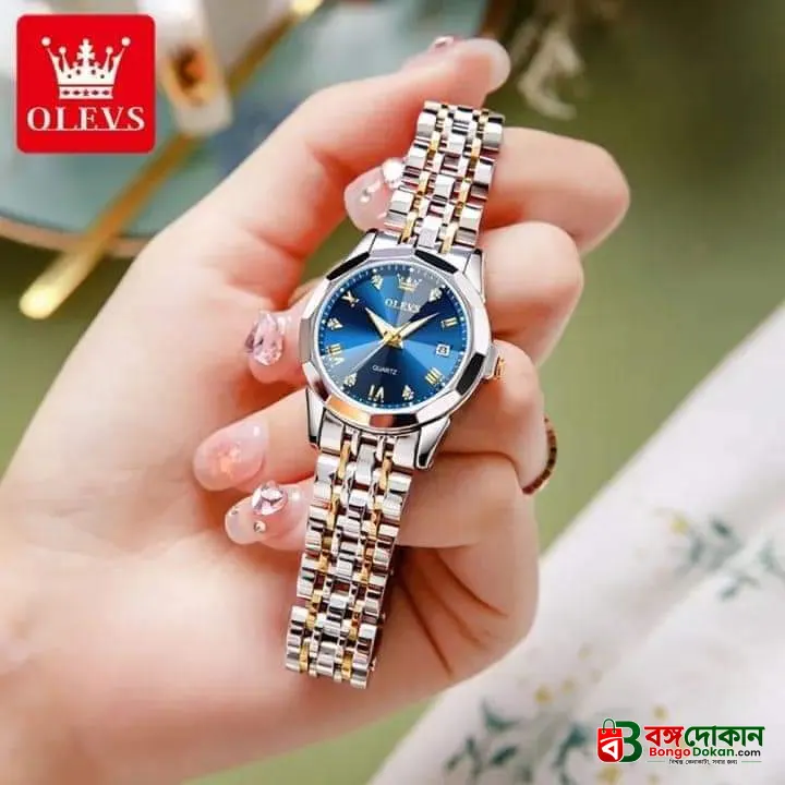 OLEVS Watch for Women Branded Stainless steel Elegant Luminous Ladies Watches 9931 Silver Blue - বাংলাদেশে সেরা দাম ও আকর্ষণীয় কালেকশন - গ্যালারি