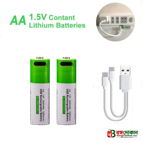 [Original] USB Type-C Fast Charging Rechargeable Battery AA  1.5V (4 piece Battery) - বাংলাদেশে সেরা দাম ও স্পেসিফিকেশন - গ্যালারি