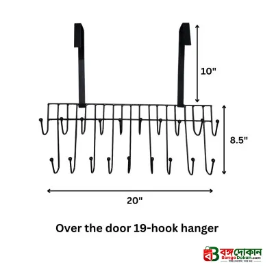 Over The Door 19-Hook Hanger – Heavy-Duty Space-Saving Door Organizer & Rack for Jackets, Hats, Bags & Coats - বাংলাদেশে সেরা দাম ও উইন্টার কালেকশন - গ্যালারি