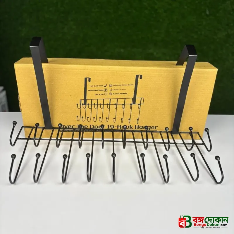 Over The Door 19-Hook Hanger – Heavy-Duty Space-Saving Door Organizer & Rack for Jackets, Hats, Bags & Coats - বাংলাদেশে সেরা দাম ও উইন্টার কালেকশন - গ্যালারি