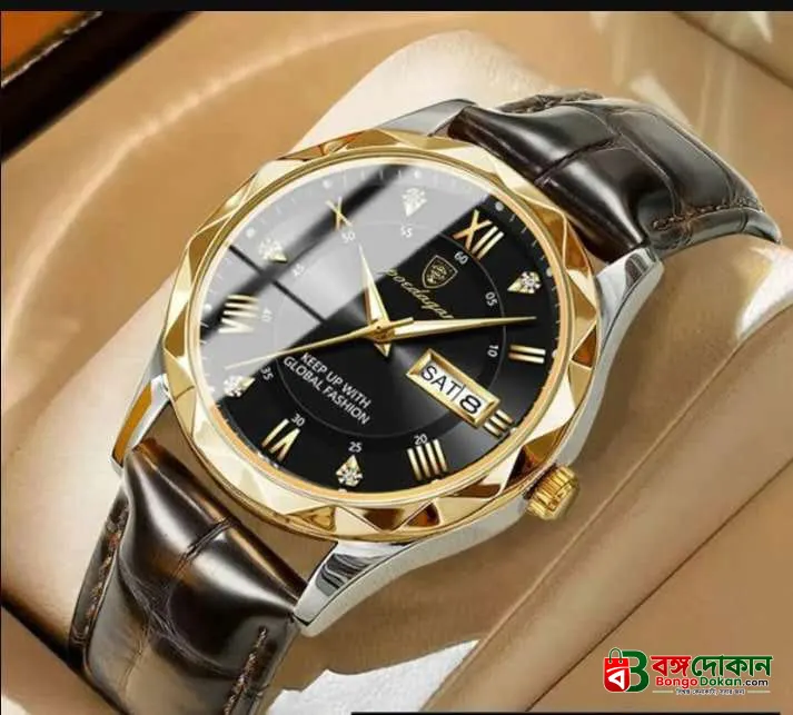 POEDAGAR 615L Men's Leather Quartz Watch - বাংলাদেশে সেরা দাম ও নতুন কালেকশন - বাংলাদেশে সেরা অফার ও দাম