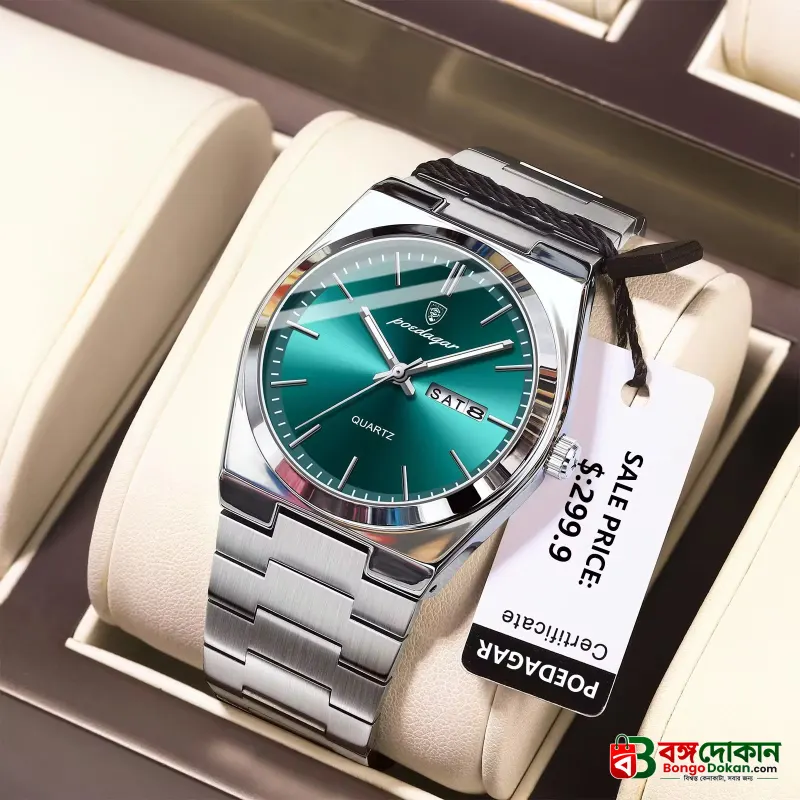 POEDAGAR 930 Men's New Luxury Luminous Date Week Stainless Steel Quartz Watch For Men - বাংলাদেশে সেরা দাম ও নতুন কালেকশন - গ্যালারি