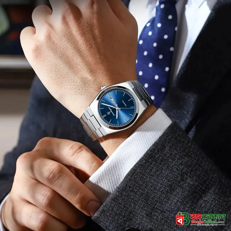 POEDAGAR 930 Men's New Luxury Luminous Date Week Stainless Steel Quartz Watch For Men (Butterfly Lock) - বাংলাদেশে সেরা দাম ও নতুন কালেকশন - গ্যালারি