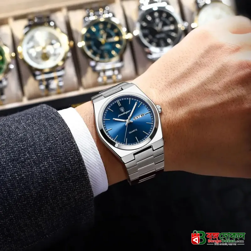 POEDAGAR 930 Men's New Luxury Luminous Date Week Stainless Steel Quartz Watch For Men (Butterfly Lock) - বাংলাদেশে সেরা দাম ও নতুন কালেকশন - গ্যালারি