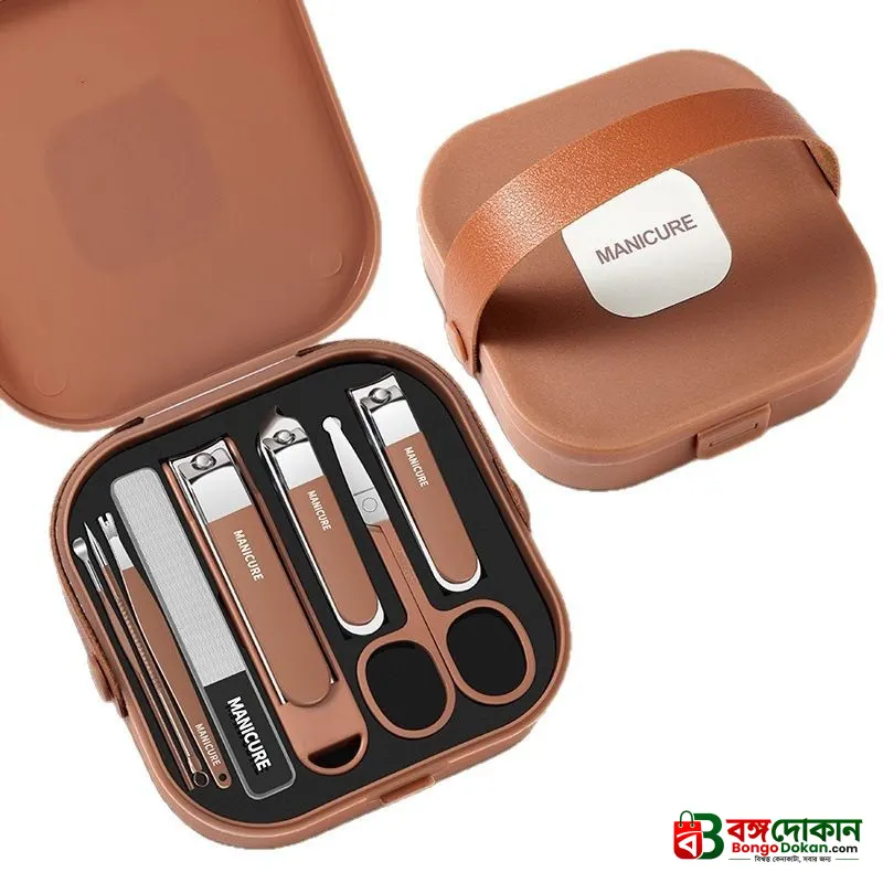 Premium 8-Piece Manicure and Pedicure Set – Stainless Steel Nail Clippers & Grooming Kit with Elegant Matte Brown Portable Travel Case - বাংলাদেশে সেরা দাম ও নতুন কালেকশন - গ্যালারি