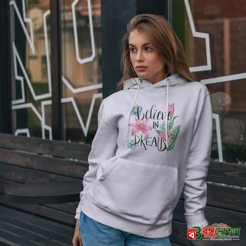 Premium Comfortable Printed Ladies Winter Hoodie ( Baby Pink) - বাংলাদেশে সেরা দাম ও উইন্টার কালেকশন - বাংলাদেশে সেরা অফার ও দাম
