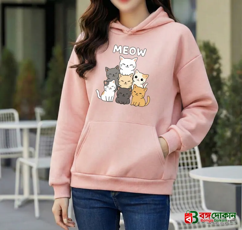 Premium Comfortable Printed Ladies Winter Hoodie - বাংলাদেশে সেরা দাম ও উইন্টার কালেকশন - বাংলাদেশে সেরা অফার ও দাম