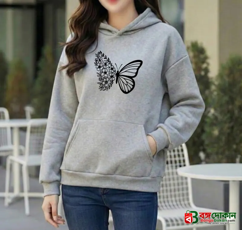 Premium Comfortable Printed Ladies Winter Hoodie - বাংলাদেশে সেরা দাম ও উইন্টার কালেকশন - বাংলাদেশে সেরা অফার ও দাম