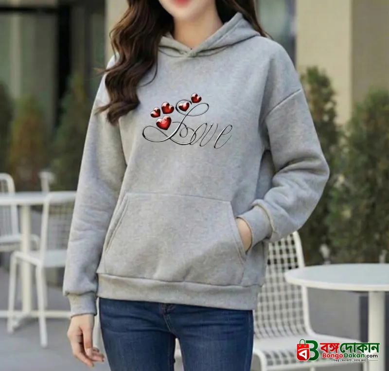 Premium Comfortable Printed Ladies Winter Hoodie - বাংলাদেশে সেরা দাম ও উইন্টার কালেকশন - বাংলাদেশে সেরা অফার ও দাম