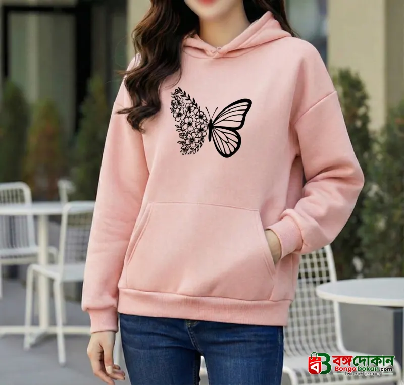 Premium Comfortable Printed Ladies Winter Hoodie - বাংলাদেশে সেরা দাম ও উইন্টার কালেকশন - বাংলাদেশে সেরা অফার ও দাম