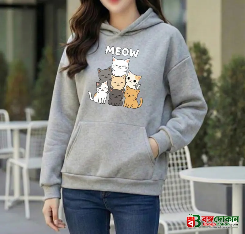 Premium Comfortable Printed Ladies Winter Hoodie - বাংলাদেশে সেরা দাম ও উইন্টার কালেকশন - বাংলাদেশে সেরা অফার ও দাম