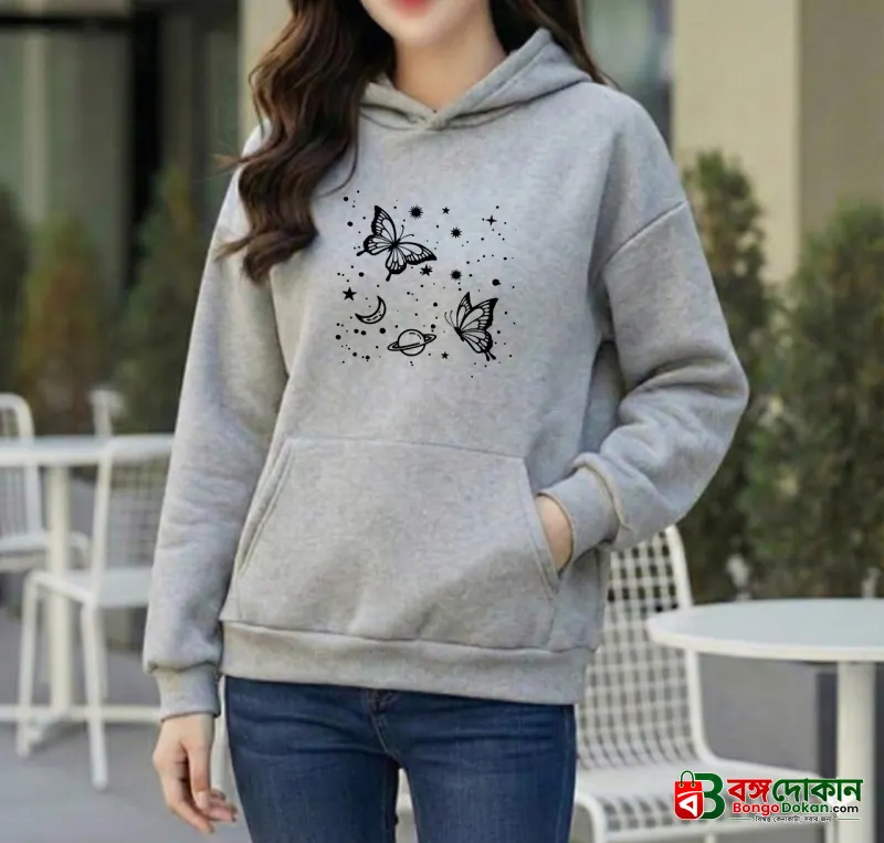 Premium Comfortable Printed Ladies Winter Hoodie - বাংলাদেশে সেরা দাম ও উইন্টার কালেকশন - বাংলাদেশে সেরা অফার ও দাম