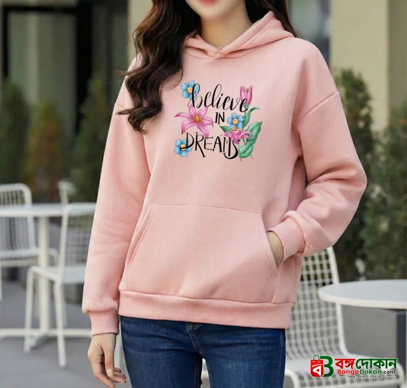 Premium Comfortable Printed Ladies Winter Hoodie - বাংলাদেশে সেরা দাম ও উইন্টার কালেকশন - বাংলাদেশে সেরা অফার ও দাম