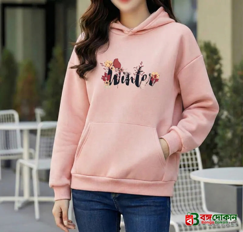 Premium Comfortable Printed Ladies Winter Hoodie - বাংলাদেশে সেরা দাম ও উইন্টার কালেকশন - বাংলাদেশে সেরা অফার ও দাম