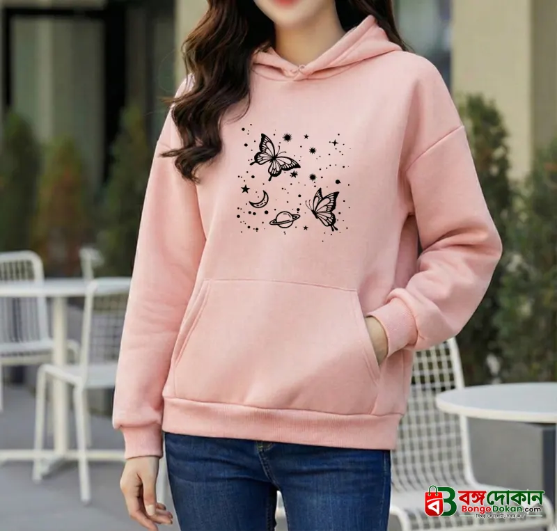 Premium Comfortable Printed Ladies Winter Hoodie - বাংলাদেশে সেরা দাম ও উইন্টার কালেকশন - বাংলাদেশে সেরা অফার ও দাম