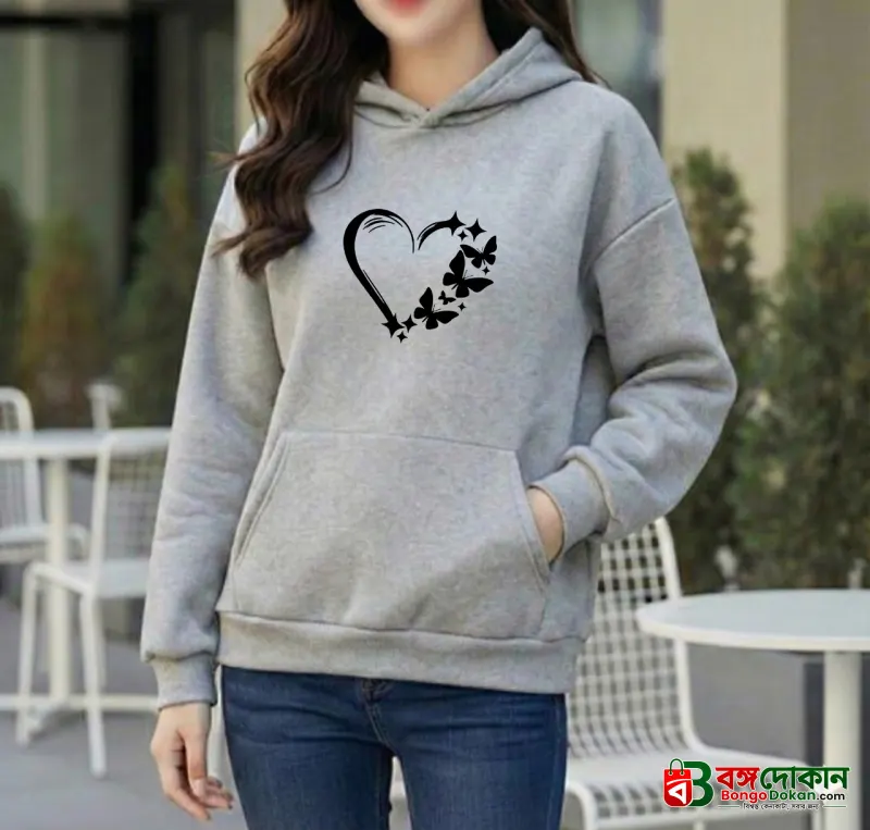 Premium Comfortable Printed Ladies Winter Hoodie - বাংলাদেশে সেরা দাম ও উইন্টার কালেকশন - বাংলাদেশে সেরা অফার ও দাম