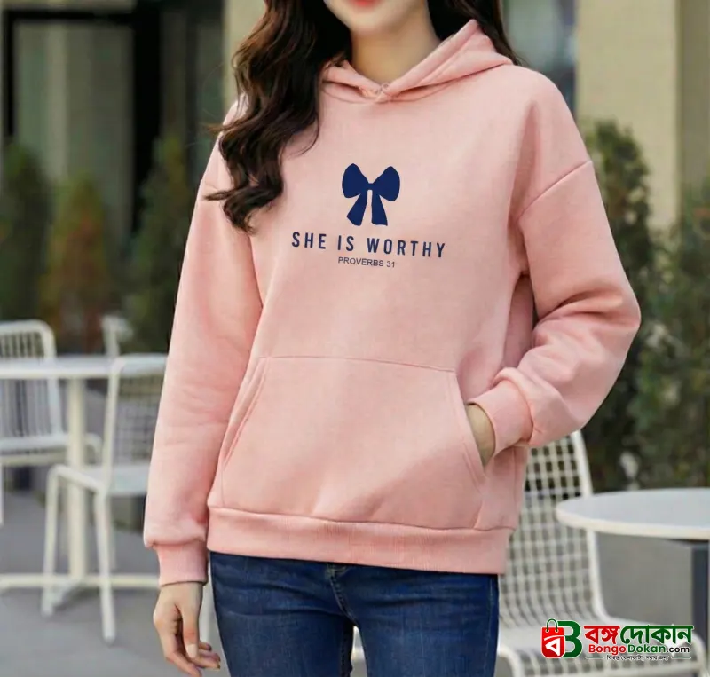 Premium Comfortable Printed Ladies Winter Hoodie - বাংলাদেশে সেরা দাম ও উইন্টার কালেকশন - বাংলাদেশে সেরা অফার ও দাম