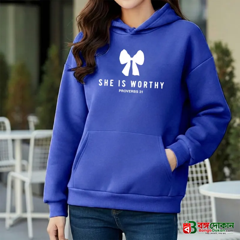 Premium Comfortable Printed Ladies Winter Hoodie - বাংলাদেশে সেরা দাম ও উইন্টার কালেকশন - বাংলাদেশে সেরা অফার ও দাম